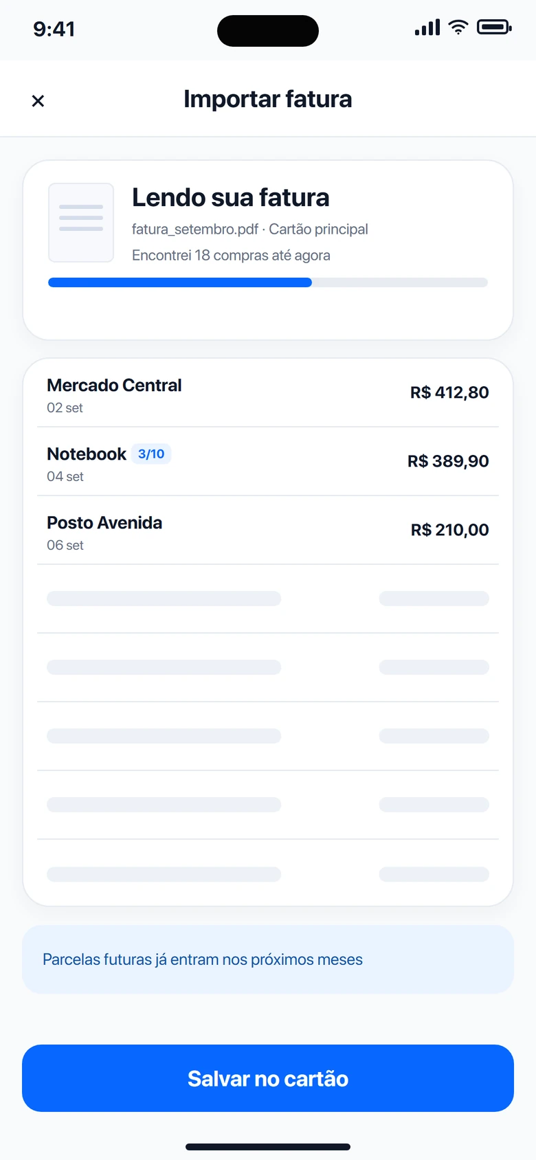 O Thor lendo a fatura do cartão