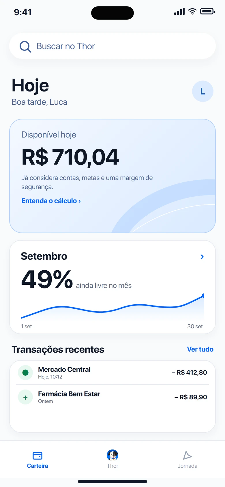 Tela Hoje com R$ 710,04 disponíveis